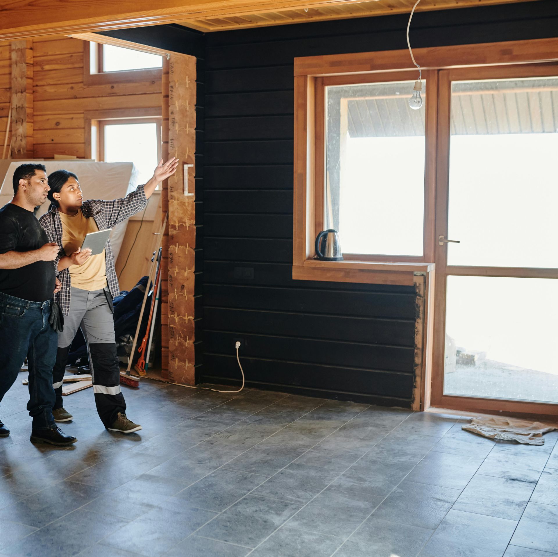 Two People Checking on a Construction Project